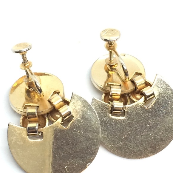 MID-CENTURY MODERN MCM PARURE GOLD TONE NECKLACE EARRING BRACELET SET - Picture 7 of 17